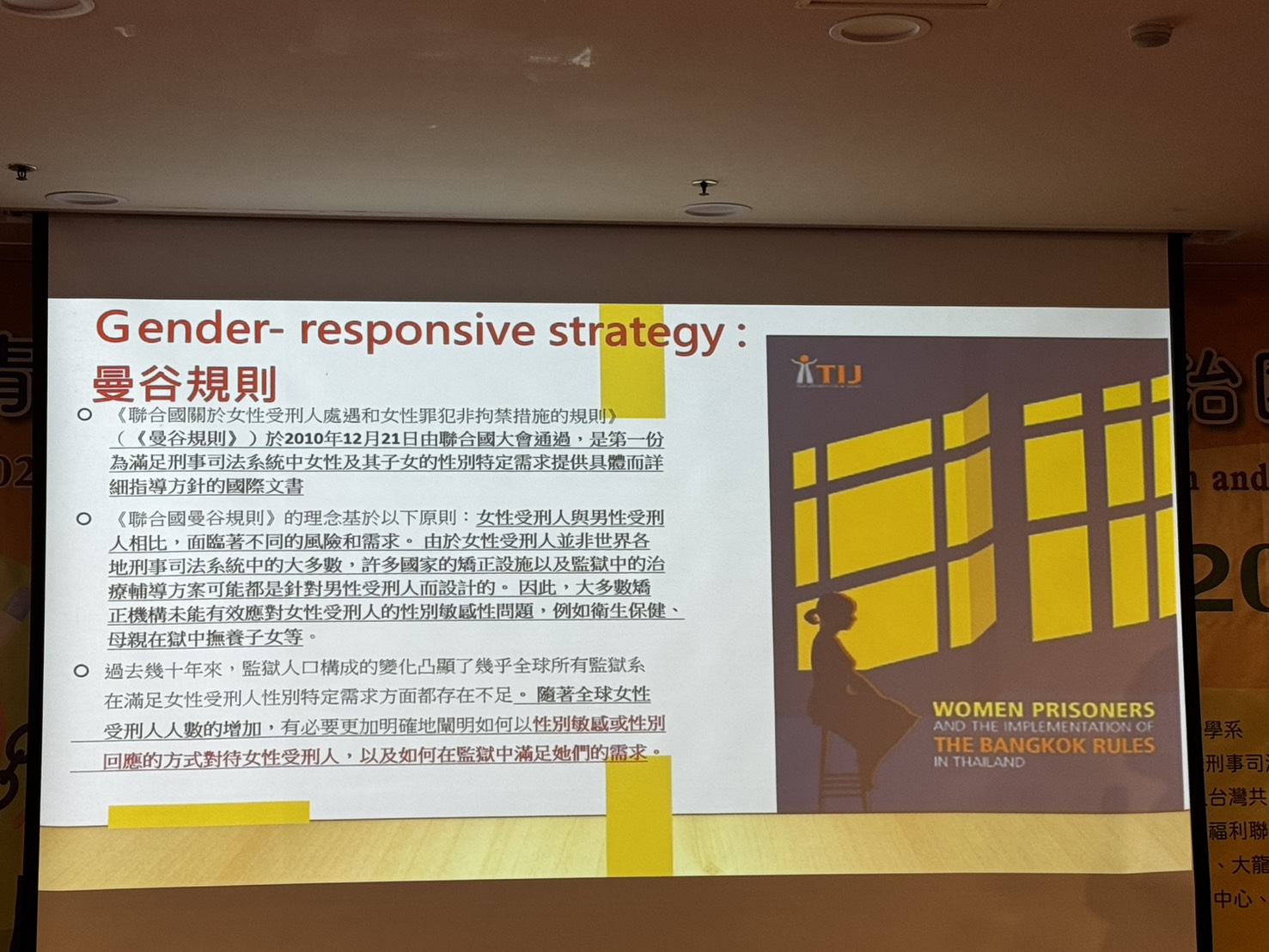 Gender-responsive strategy 曼谷規則